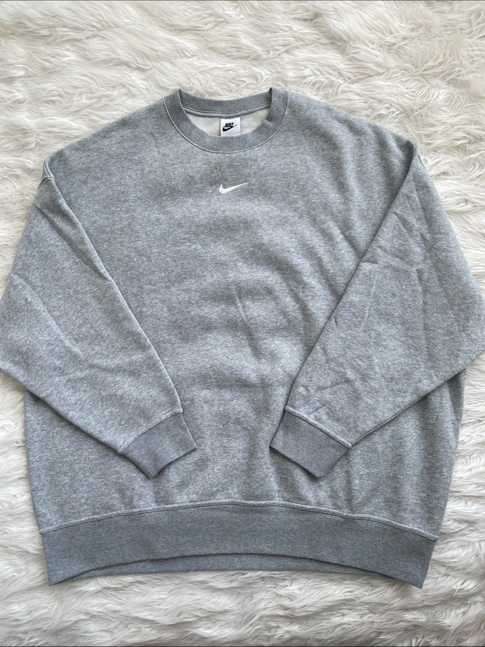 Nike | Oversized Crewneck Sweatshirt with White Swoosh